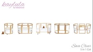 Babyhood Kaylula Sova Clear Cot 5-In-1 + Mattress 3 Pcs Set