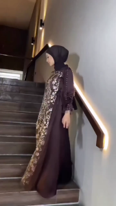 Fatimah Series Dress Silk Mix Brukat Gardent & Raindrop Tile Dress Kondangan Wanita Terbaru 2025 COD