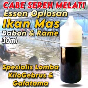 Essen Oplosan Cabe Sereh Melati Paling Gacor Khusus Ikan Mas Babon & Rame Essen Ikan Mas Paling Bagus Segala Umpan bisa digunakan Siang atau Malam