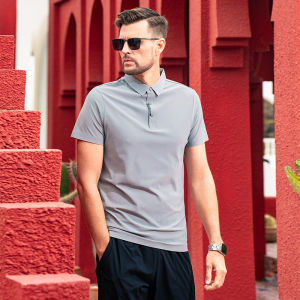 Enjeolon | Moisture-wicking Stretch Seamless Collar Mens Polo Shirt
