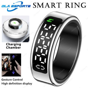 For Smart Ring Hd Screen Tiktok Control 5ATM Waterproof for  Smartring for Women Men Rings Heart Rate Monitor Newest Version R13