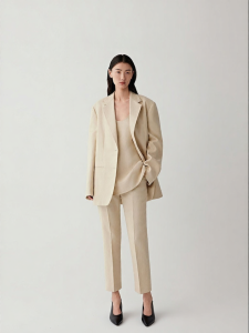 ICICLE | Two-layer Linen and Cotton Blend Womens Trousers 3/4 Length