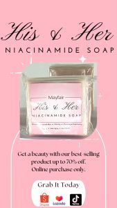 Mayfair Niacinamide Glutathione Whitening Soap Bar for Men & Women - Anti-Aging Anti-Pimple Smooth Skin 70g