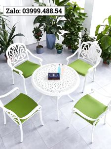 Bộ bàn ghế ban công ngoài trời Nhôm đúc đẹp Bàn ghế sân vườn ngoài trời Bàn ghế ngoài trời - VN26