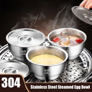 ชามข้าวเหล็กกล้าไร้สนิมสตูว์ไข่นึ่งอุปกรณ์เครื่องใช้สำหรับโต๊ะอาหารที่ใช้ในครัวสำหรับคุณภาพสูง Mangkuk Bertutup เกรดอาหาร