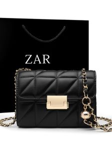 Fashionable British Style Womens Bag Summer High-End Sensation Versatile Single Shoulder Chain Bag Casual Lock Buckle Closure