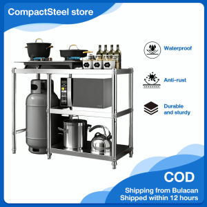 CompactSteel Stainless Steel Kitchen organizer Gas Stove Rack Table Station with Removeable Top for Kitchen Storage Shelf Heavy Duty Kitchen Organizer Stove Stand /Gas Rack / for Double Burner COD