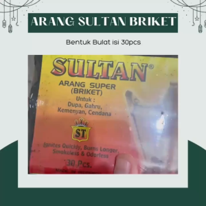Arang Super Briket Sultan Areng Bukhur Dupa Shisha Charcoal