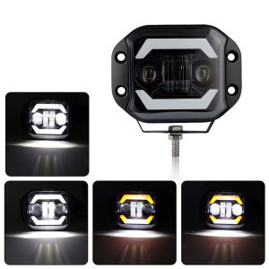 5" Inch LED Work Light Bar Spotlight Flush Mount Headlight Angel Eyes Hi/Low Beam Off Road for 4X4 Atv Niva Lada Truck ATV UTV
