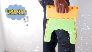 Kursi Lipat Bangku Lipat Portable Ukuran 22.5 x 18 x 17.5 cm Praktis Kursi Anak Anak Plastik Tebal SNI