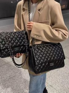 Spring Summer New Style All Leather Shoulder Crossbody Bag with Embroidery Stitching Cover Chain Link Pattern Womens Handbag