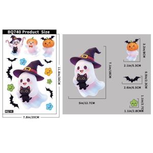 Cute Halloween Window Clings With Ghost Pumpkin Bat Patterns Easy Peel For Home