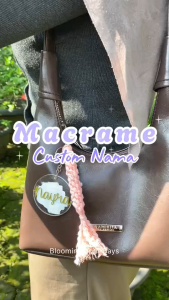 BAG CHARM CUSTOM NAMA TALI MACRAME || Keychain ganci viral gantungan kunci macrame ganci custom nama gantungan akrilik custom nama