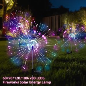1 PC Outdoor Fireworks Solar Energy Lamp Waterproof Copper Wire Firework Lighting Decorative Lighting For Patio Lawn Pathway