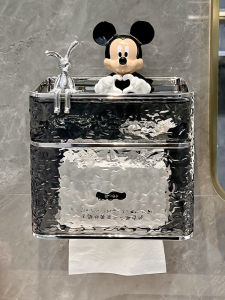 Creative Wall-Mounted Toilet Paper Box Rectangular Plastic Storage Box for Bathroom Luxury Style Household Organizer