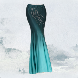 Dance Training Skirt Examination Costumes Half-Waist Hugging Long Skirt