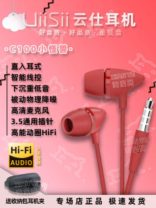 UiiSii Cloud Service C100 In-Ear Heavy Bass Wired Headphones High Quality Sound Mobile Phone Earphones Rock Metal Genre Support