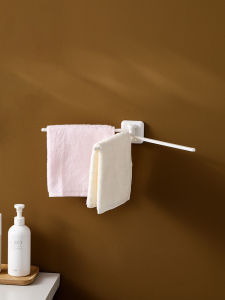 Bathroom Multi-Bar Towel Rack Rotating Towel Drying Holder Storage Shelf No-Drilling Required Towel Bar Household Organizer