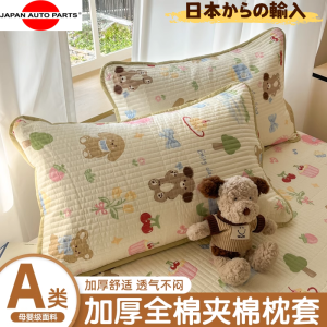 Áo Chăn Gối Trẻ Em Bằng Cotton Nguyên Chất Hoạt Hình Ngăn Ngừa Dầu Đầu Lót Lông Cừu Có Thể Giặt Máy Mùa Hè Hình Chữ Nhật Dùng Trong Nhà