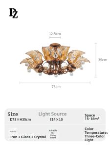 DIZAN | Elegant Retro Chandelier for Living Room