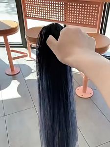 Long Straight Colorful Omber Ponytail Hairpiece Synthetic Ponytail Hair Extension Wig With Claw Clip for Girls