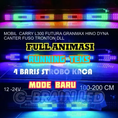 STROBO TEKS 4BARIS MURAH EKONOMIS 12v/24v