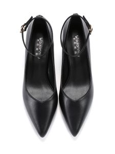 สีดำ รองเท้าส้นสูง ผู้หญิง ฤดูใบไม้ร่วง Professional Thin Heel Buckle Low Heel Pointed Toe หลากหลาย Office นุ่ม รองเท้าทํางานด้านล่าง