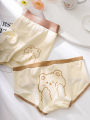 Quần Lót Nam Nữ Cặp Đôi in Hình Gấu Dễ Thương Bằng Cotton Nguyên Chất Quần Lót Tam Giác Cho Bé Gái Quần Đùi Nam Cạp Thấp Kháng Khuẩn. 