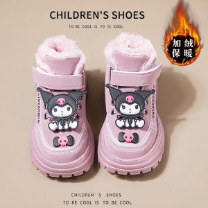 Giày Bốt Đi Tuyết Mùa Đông Dày Dặn Cho Bé Gái Giày Bốt Cotton Kuroko Lót Lông Cừu Dày Cỡ Lớn Cho Trẻ Em