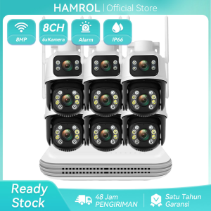 Paket CCTV 8 Channel 6 Kamera WiFi UHD 8MP Dengan Seri Audio NVR WiFi