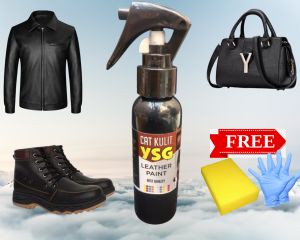 (COD)CAT KULIT ORIGINAL WARNA HITAM ISI 100MLCAT UNTUK SEMUA BAHAN KULIT