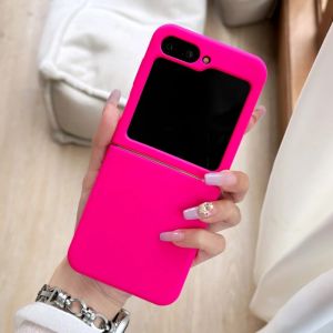 สําหรับ Samsung Z Flip 6 สีเรืองแสงซิลิโคนเหลวสําหรับ Z Flip 5 6 กันกระแทกกันชนสําหรับ Galaxy ZFlip6 Candy Cover