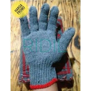 1 lusin 12 Pasang ( 24 Pcs ) sarung tangan kerja benang 8 abu putih bahan premium