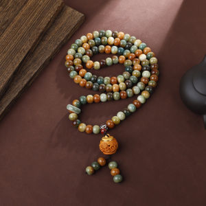 Vòng Tay Gốc Bồ Đề Kiểu Thiết Kế Trực Tiếp 108 Đôn Hoàng Feitian Ném Cao Chuỗi Hạt Phật Giáo Wenwan Nam Và Nữ Vòng Tay Chơi Đĩa Bán Buôn