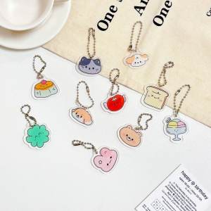 Original Cute Element Keychain Acrylic Cartoon Accessory Keyring Creative Gift Festival Supplies Small Hanging Ornament