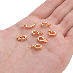 1pc Copper 18K Gold Plated Pearl Buckle End Universal Buckle For Handmade Bracelet Necklace Earring Keychain DIY Craft Jewelry Making