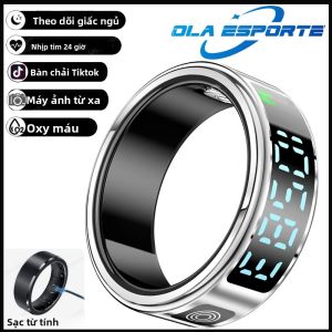 Nhẫn Thông Minh 2025 Dành Cho Nam & Nữ Với Màn Hình Cảm Ứng Sạc Không Dây Chống Nước 5 ATM Quản Lý Sức Khỏe R12 R11