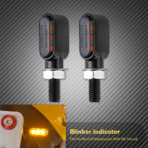 Mactions | Motorcycle Mini LED Turn Signal E Mark Light Front Rear Indicators Flasher Amber Blinkers Lamp For Harley For Yamaha For Honda