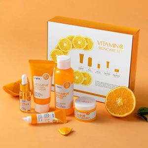 Bộ Dưỡng Da Vitamin C 5 Món Cỡ Du Lịch Dành Cho Nữ - Bộ Làm Sáng Da Chống Lão Hóa Với Sữa Rửa Mặt Dịu Nhẹ Toner Serum Kem Dưỡng Mắt & Kem Dưỡng Ẩm