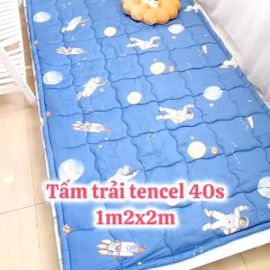 Nệm mỏng trải sàn cho bé Katina House KT 1m2x2m có chống thấm vải Tencel mềm mát