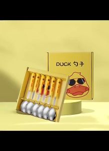 Sendok Set Isi 6 Pcs: Happy Duck & Stainless