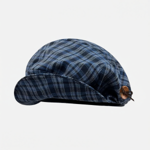 Plaid Beret Hat Face-Slimming