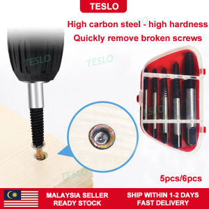 【TESLO】🔥Malaysia In Stock🔥 screw extractor kit screwdriver faucet pipe opener alat drill bit broken damaged nut bolt remover pembuka skru buka paip air