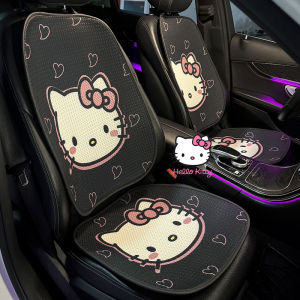 Cute Cartoon Car Seat Cushion Universal for All Seasons Womens Semi-Cover Car Mat Comfortable Polyester Fiber Car Accessories