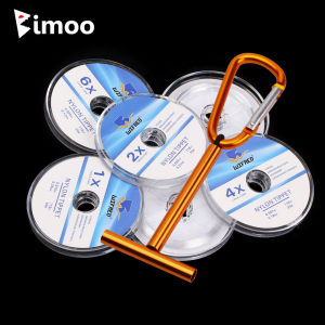Bimoo Fly Fishing Leader Tippet Line Clear Nylon Tippet Line Aluminum Alloy Tippet Line Holder Trout Fly Fishing Accessories