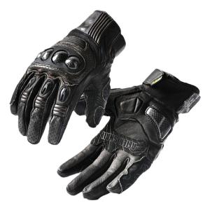 ALIEN SNAIL | Leather Motorcycle Short Gloves Shockproof Carbon Shell Touchscreen