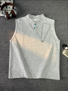 ZHUOCAN | Luxury Light Weight Henley Collar Sleeveless Shirt