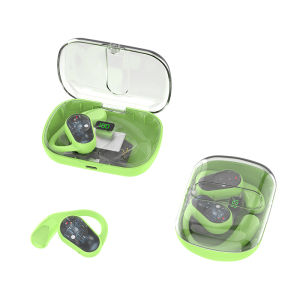 OWS80 Ultra-Cool  Bluetooth Earbuds - Futuristic Open-Ear Design RGB Light Effects Transparent Tech Design OWS Wireless Earphone