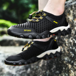 Sepatu Pria Sneakers Terbaru 2023 - Import Bahan Karet dan Kain Rajut - Sol Karet Empuk dan Lentur - Warna Hitam Navy Hijau Army Abuabu - Size 39-44 (24.5cm-27cm)
