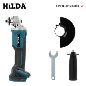 Hilda | HILDA 21V Brushless Angle Grinder Cordless Handheld Electric Power Tool for Makita Battery For Metal Wood Cutting